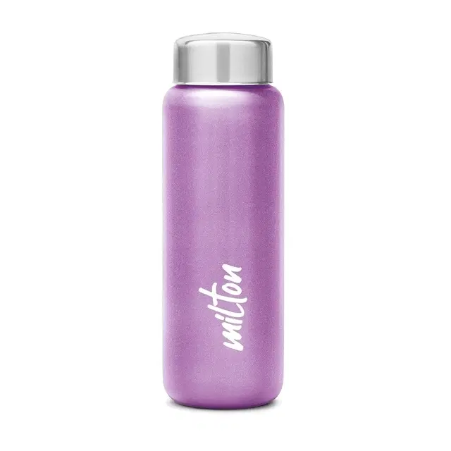 Milton Aqua 500 Stainless Steel Water Bottle 500 ml, Single Walled, ISI Certified I Leak Proof Lid, Rust Proof I For School, Office, Gym I Steel