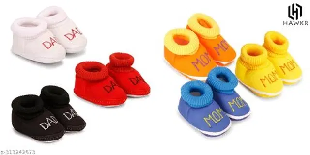 Booties for Infants, Pack of 6 (Multicolor, 0-3 Months)