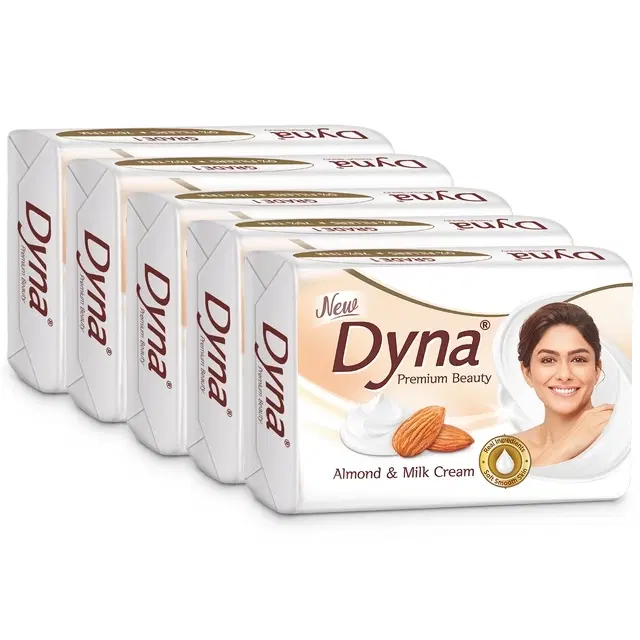 Dyna Milk Cream & Almond Oil Soaps 5X100 g (Buy 4 + 1 Free)