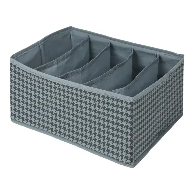 TerraHome x Double-R Clothes Drawer Organizer for Jeans, Sweaters, Dresses & T-Shirts | Folded Clothes Wardrobe Storage Box | HST Black, 26x17x36cm | 5 Compartment