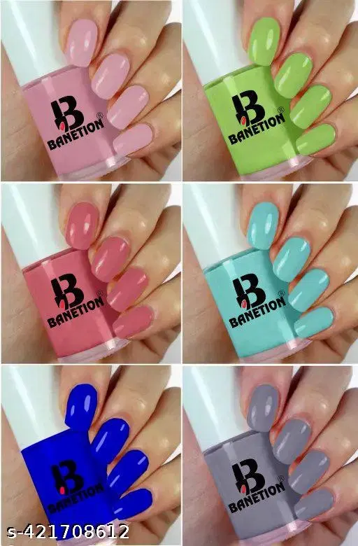 Banetion Matte Nail Polish, Multicolor, Pack of 6