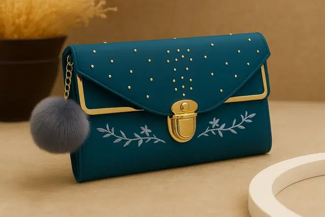 Women's Party wear/ Casual Hand wallet clutch Blue Style 9
