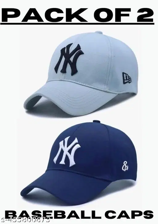 Plain Polyblend Caps for Men, Sky Blue (Free Size, Free Size)