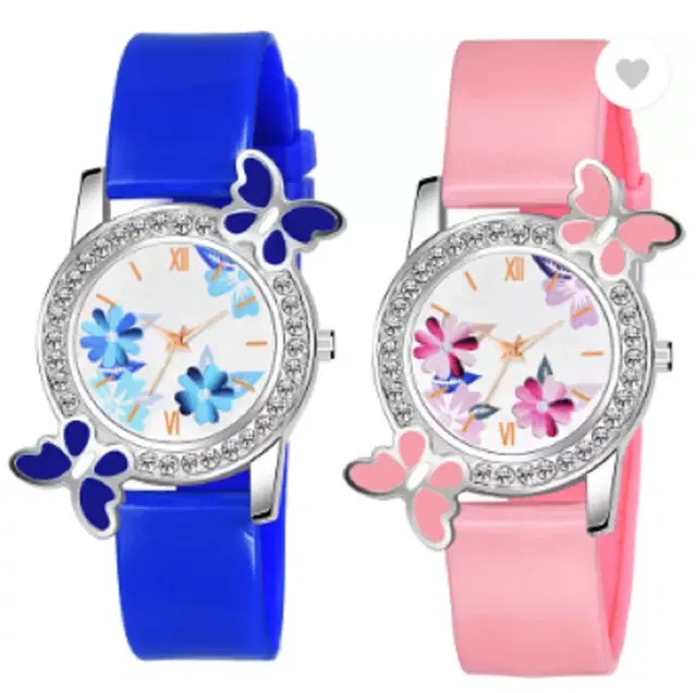 Analog Watch for Women & Girls, Pack of 2 (Multicolor)