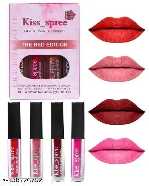 premium Kiss spree Red Edition Minis Non Transfer Lipsticks (Red, 8 ml)