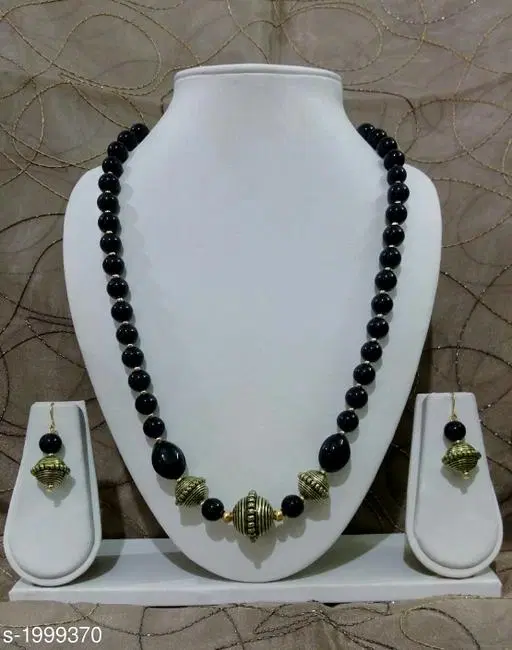 Antique Beads & Glass Beads Jewellery Set for Women, Black
