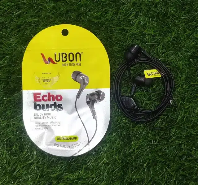 Ubon Ub-960 Echo Buds Wired Earphones, Black