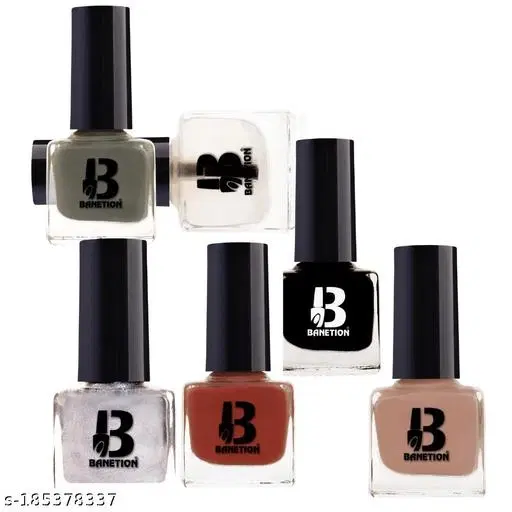 Banetion Matte Nail Polish, Multicolor, Pack of 6