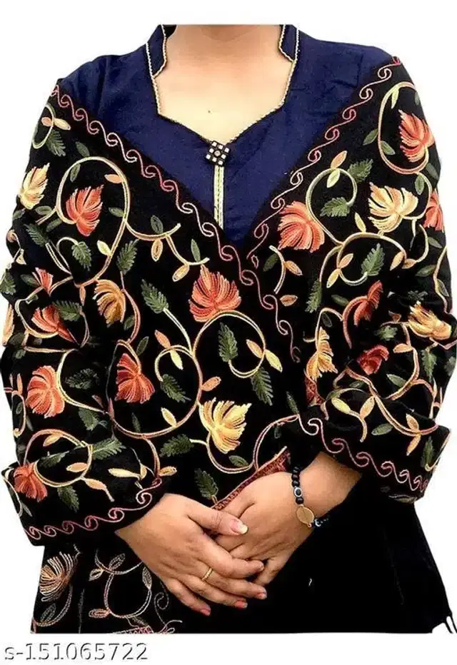 Acrylic Shawl for Women (Black, 2 m)