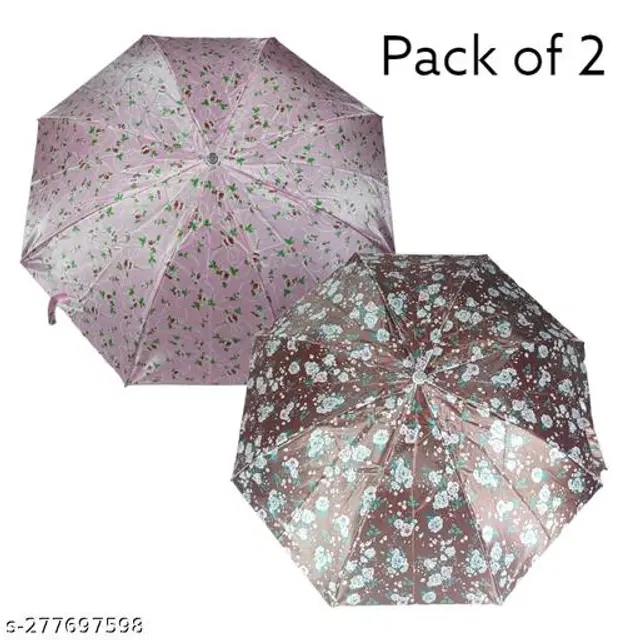 Polyester Foldable Umbrella, Assorted, Pack of 2
