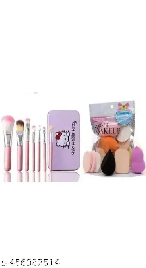 Makeup Blender Set with 7 Pcs Makeup Brushes, Multicolor, Set of 2