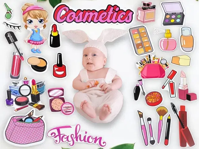 TodFod 20+ Pc Make Up Kit Theme Photo Booth Cards/Props