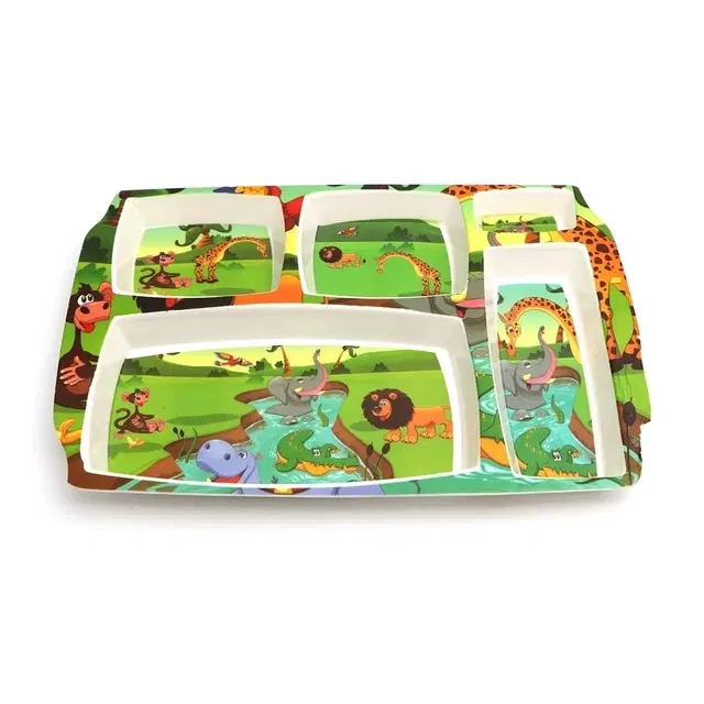 DINE SMART-Melamine Kids Meal Tray, Pack of 1