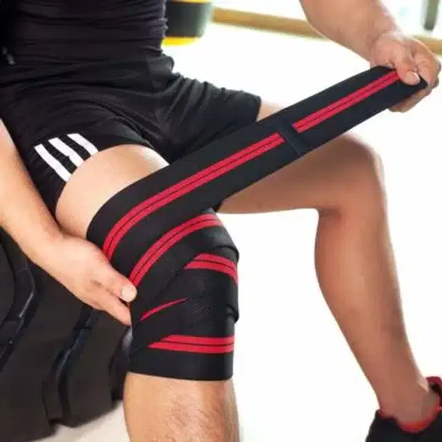 Knee Wrap for Men & Women, Black & Red