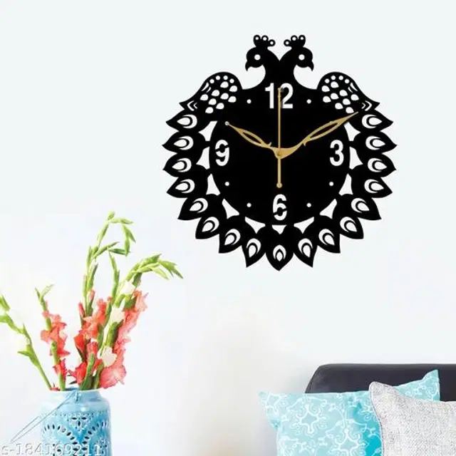 Wooden Wall Clock, Black