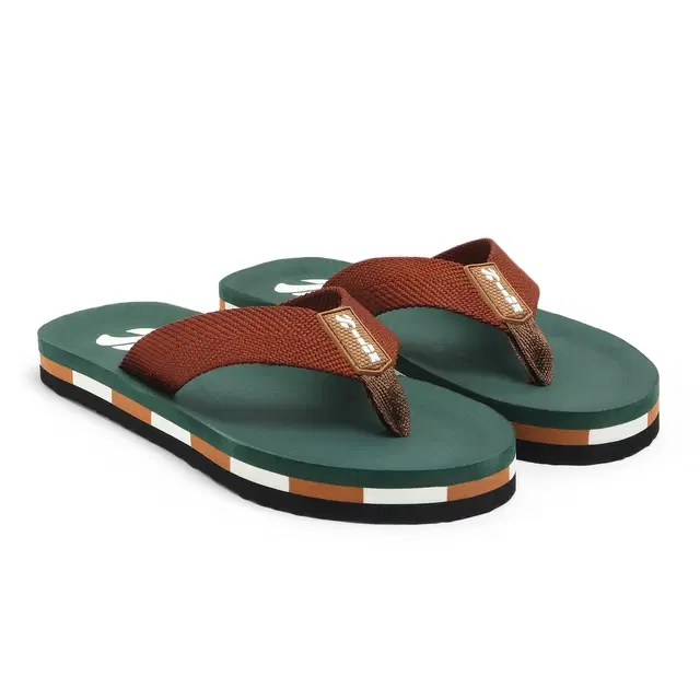 Solid Flip-flops for Men (Green, 6)