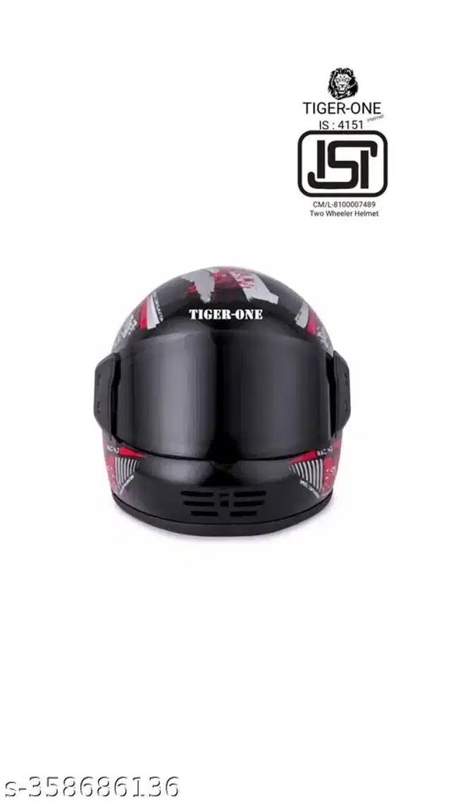 Full Face Helmet for Men & Women, Black & Red