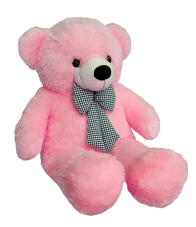 RK LOVELY Stuffed Spongy Cute Teddy Bear with Neck Bow, Pink Color, 2 Feet
