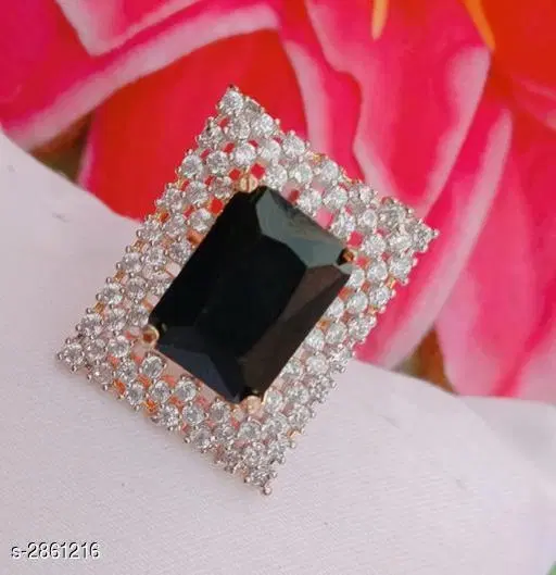 Designer Ring for Women (Silver, Free Size)
