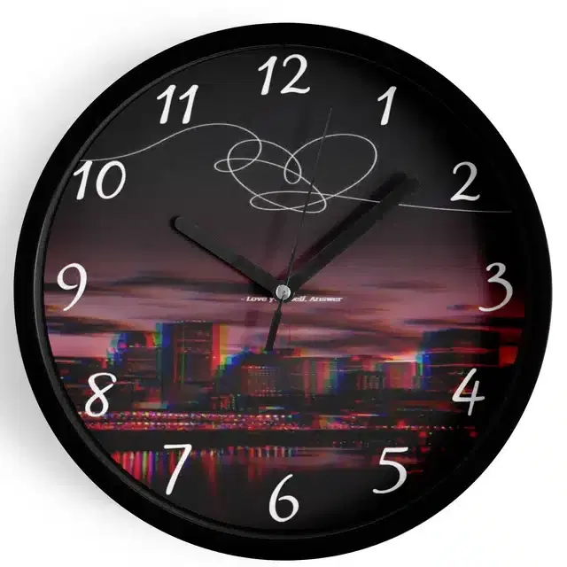 HD Printed Plastic Wall Clock, Multicolor, 10x10 Inches