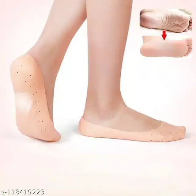 Moisturizing Silicon Gel Socks, Beige