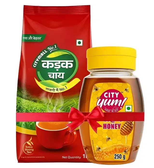Citymall No.1 Kadak Tea 1 Kg + City Yum Honey 250 g