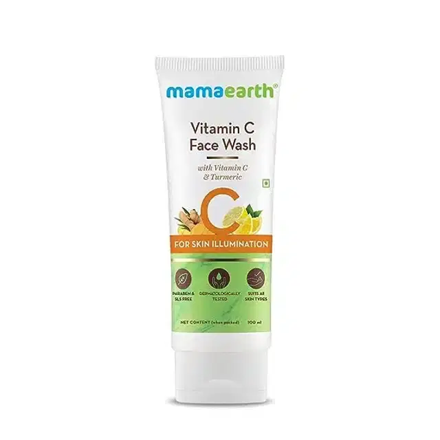 Mamaearth Vitamin C Face Wash with Vitamin C and Turmeric - 100ml