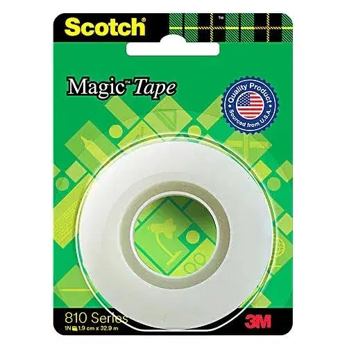 Scotch 3m Magic Tape Roll | 1.9cm X 32.9 Meter | Invisible, Writable And Hand Tearable | For School Projects, Home And Office Use