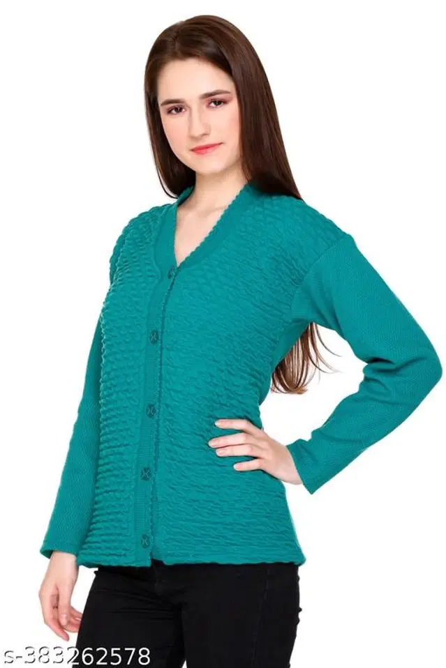 Woolen Sweater for Women (Sea Green, L)