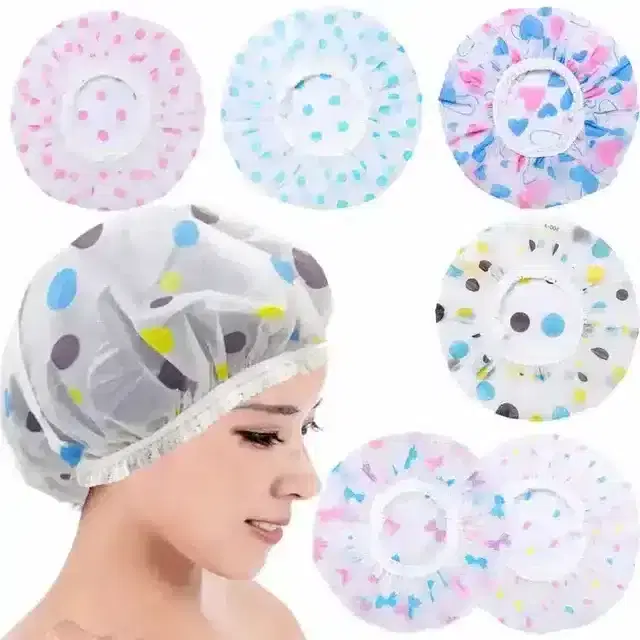 K Kudos Waterproof Reusable Bathroom Shower Caps For Women, Multicolour, 3 Pc