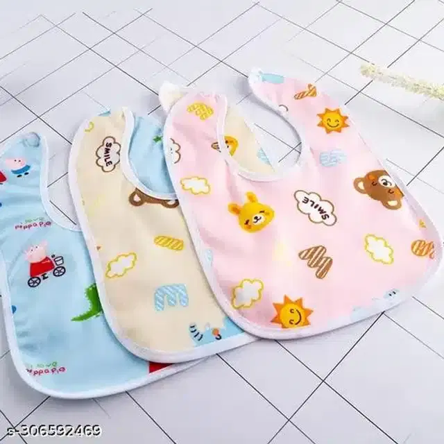 Cotton Baby Bibs, Multicolor, Pack of 3