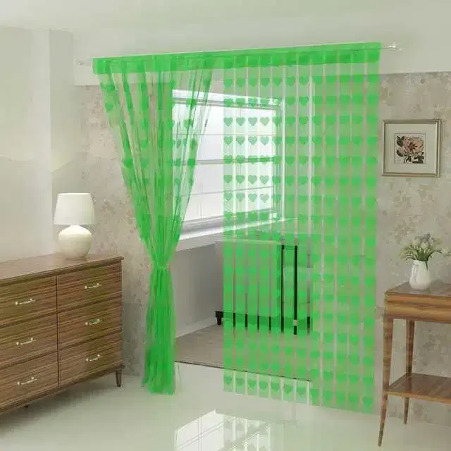 Door Curtain, Green, 4x7 Feet