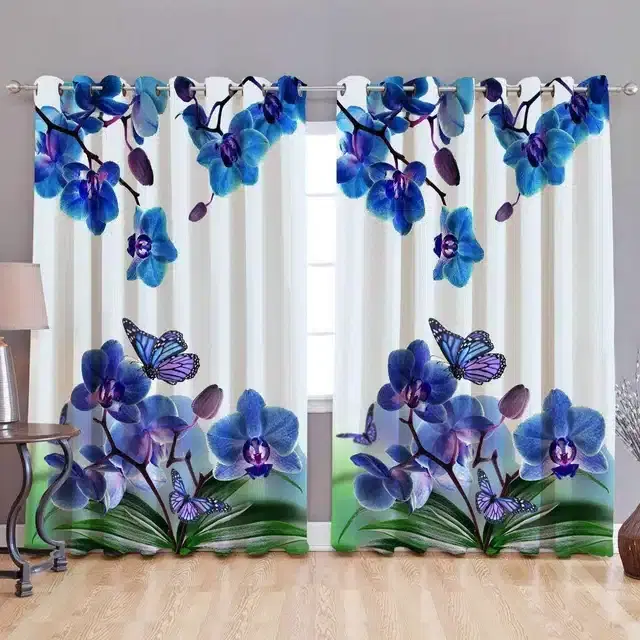 Polyester Printed Door & Window Curtains, Multicolor, 5 feet