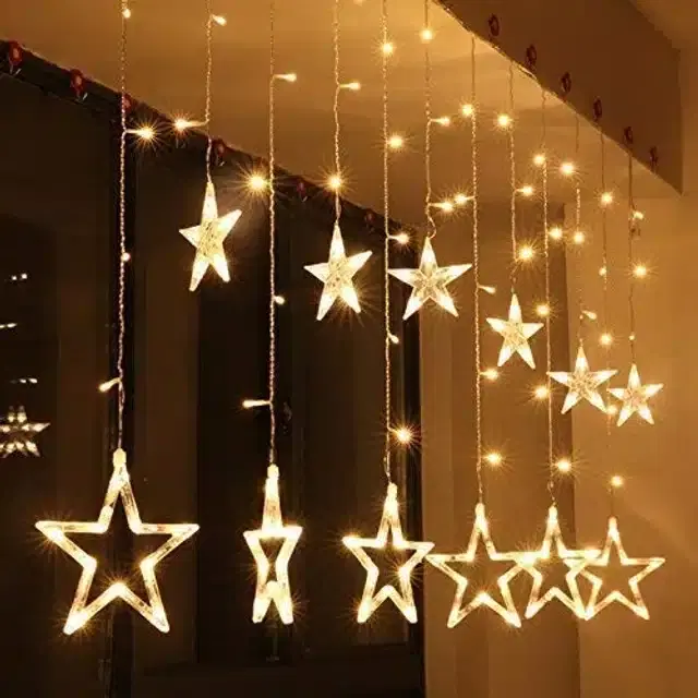 Stars LED Curtain String Lights for Festive Decoration, Multicolor, Set of 1