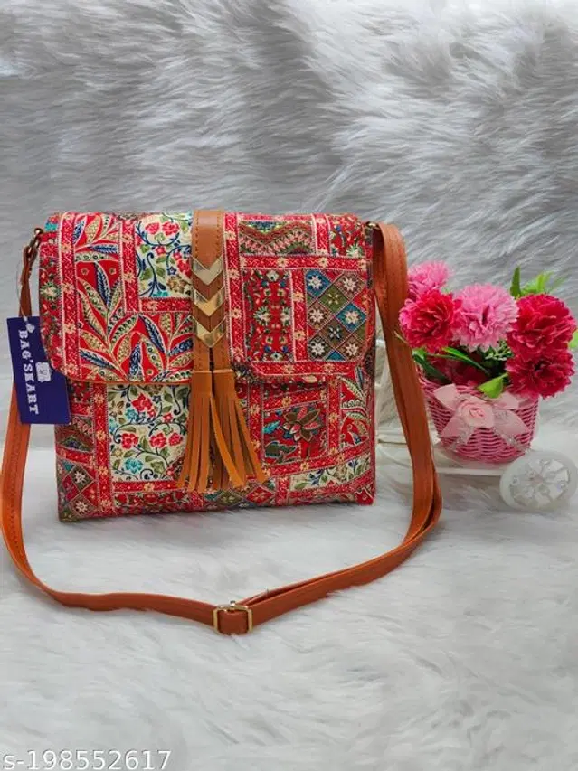 Canvas Sling Bag for Women (Multicolor)