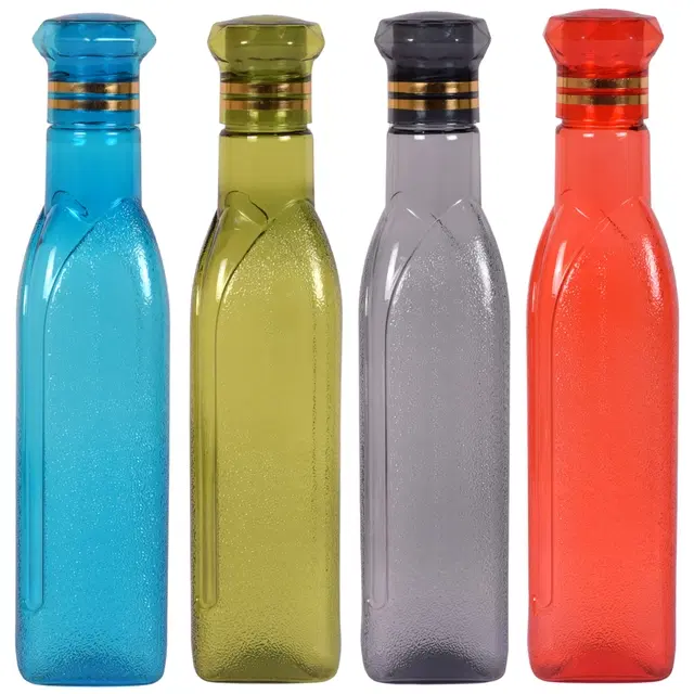 Plastic Fridge Water Bottles, Multicolor, 1000 ml, Pack of 4