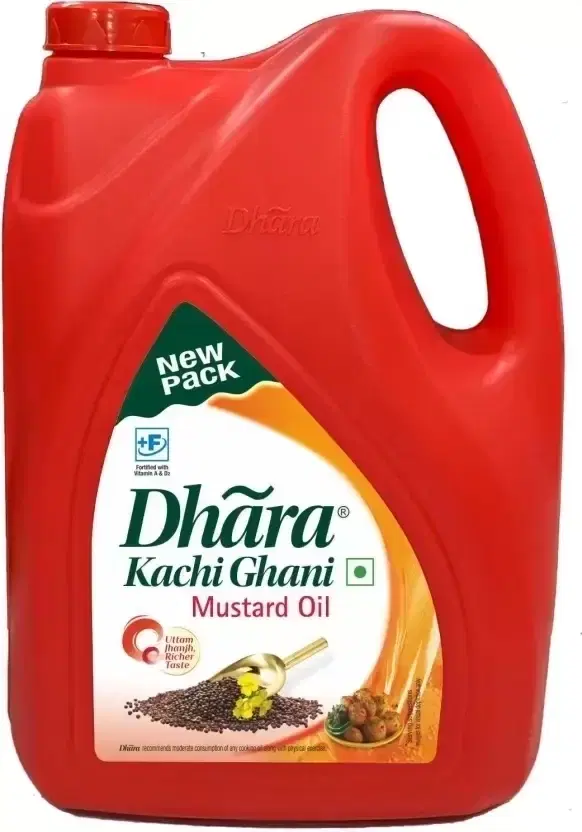 Dhara Kachi Ghani Mustard Oil 4.55 kg (Jar)