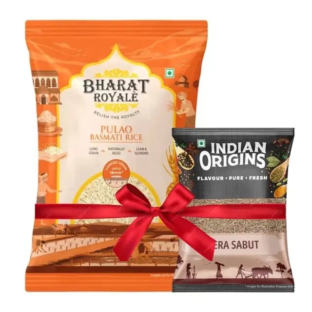 Bharat Royale Pulao Basmati Rice 900 g + Indian Origins Jeera Sabut 50 g