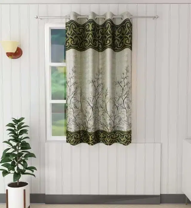 Window Curtain, Green, 4X5 Feet