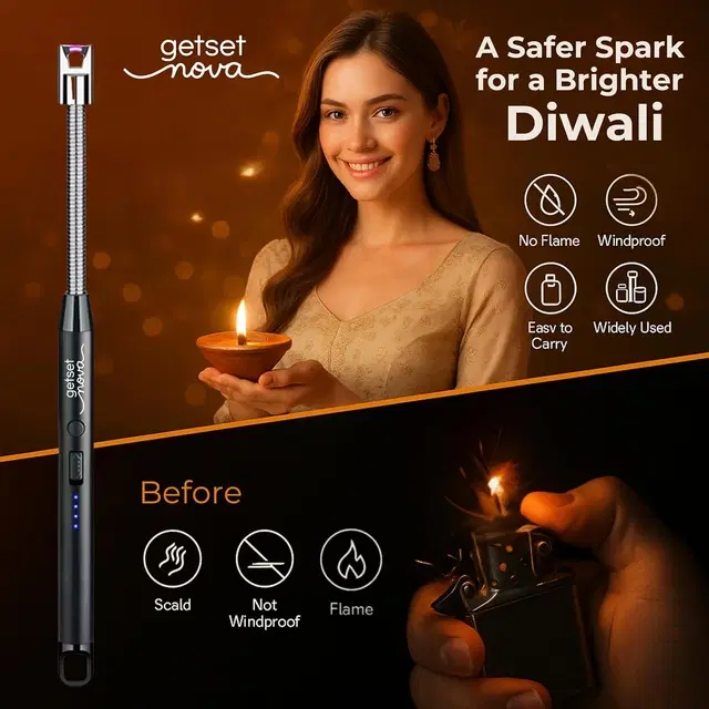 Type-C Rechargeable Electric Lighters for Kitchen,Multicolour