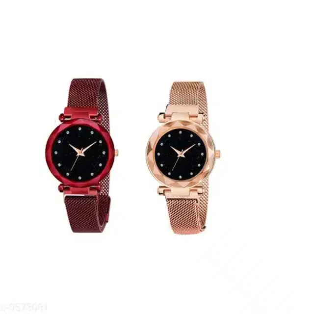 Analog Watch for Women, Pack of 2 (Multicolor)