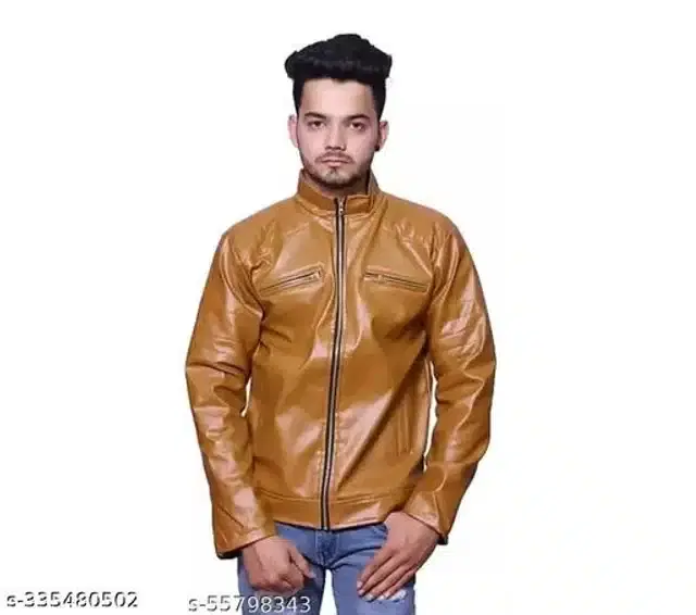 Full Sleeves Jacket for Men (Tan, S)