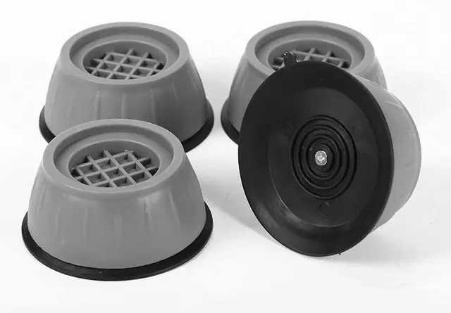 Plastic Washing Machine Anti Vibration Foot Pads, Grey, Pack of 4