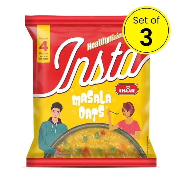Insta Ahaar Masala Oats 3X38 g (Pack Of 3)