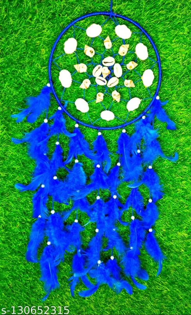 Feather Wall Hanging Dream Catcher, Blue