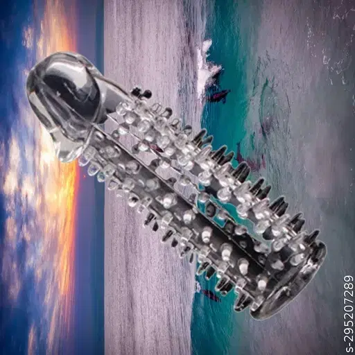 A R Silicone Crystal Dotted Condom for Men, Transparent