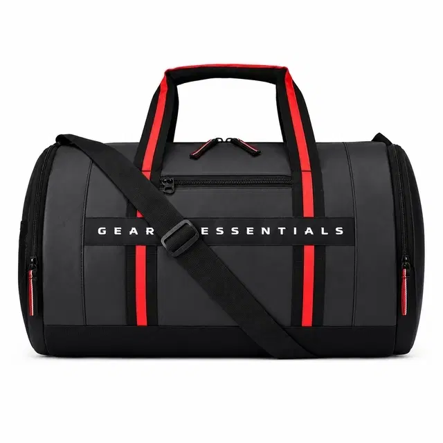 Gear Clubsport, 26L Gym Duffel Bag for Men & Women, Black Red