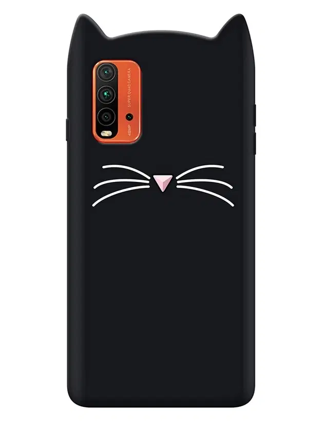 Rubber Mobile Back Cover for Xiaomi Poco M3 (Black)