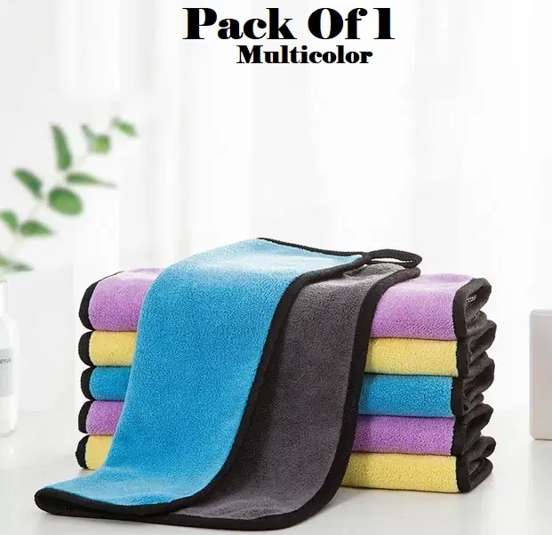 Microfiber Thick Lint & Streak-Free Multipurpose Cleaning Clothes, Multicolor, Pack of 1