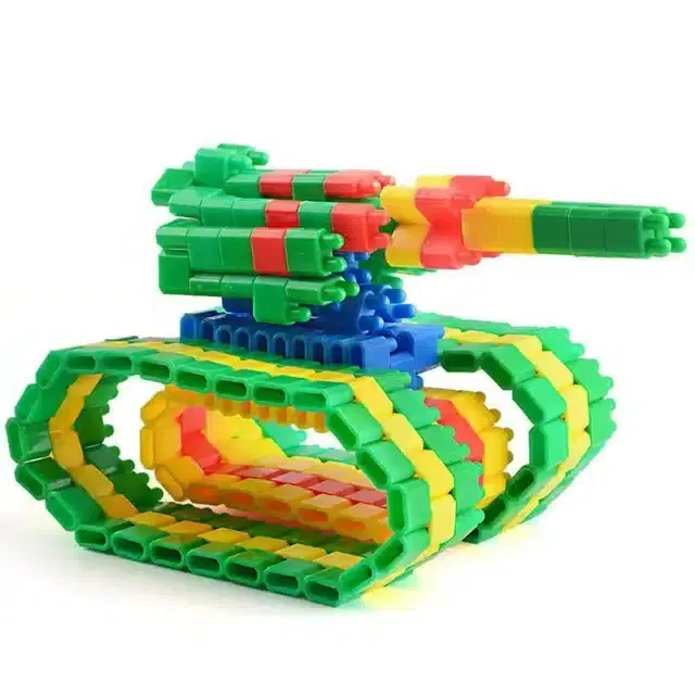 Plastic Educational Bullet 100 Pcs Building Blocks Toy Set for Kids, Multicolor